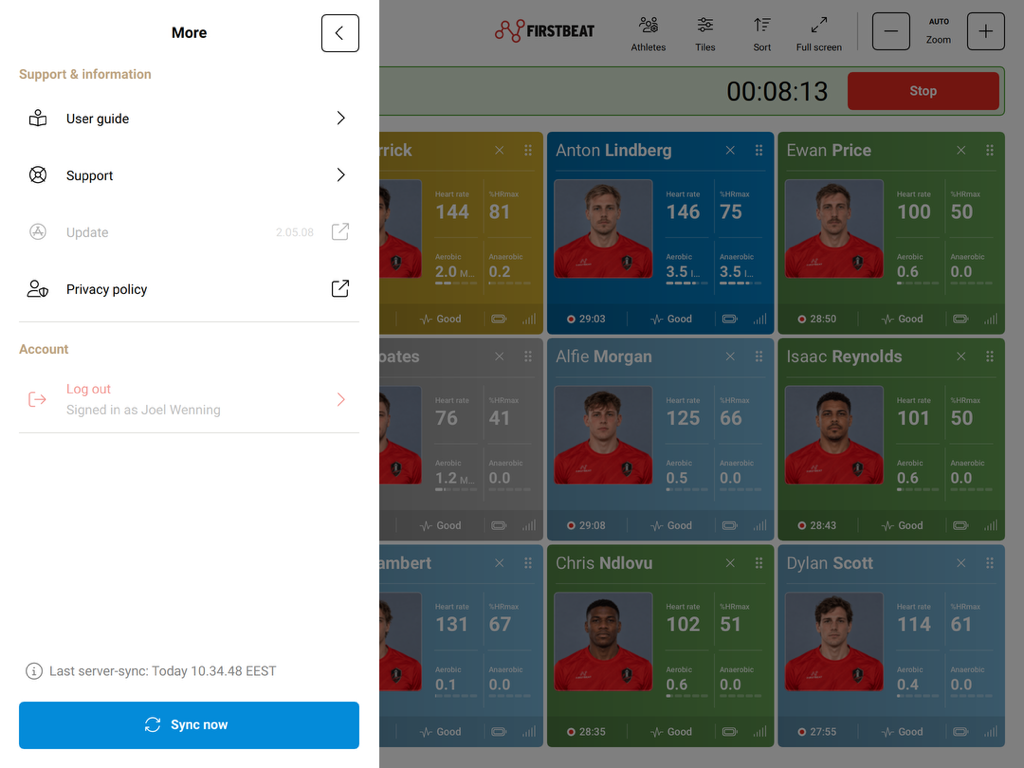 More menu in the Coach app with Support under Support & information.