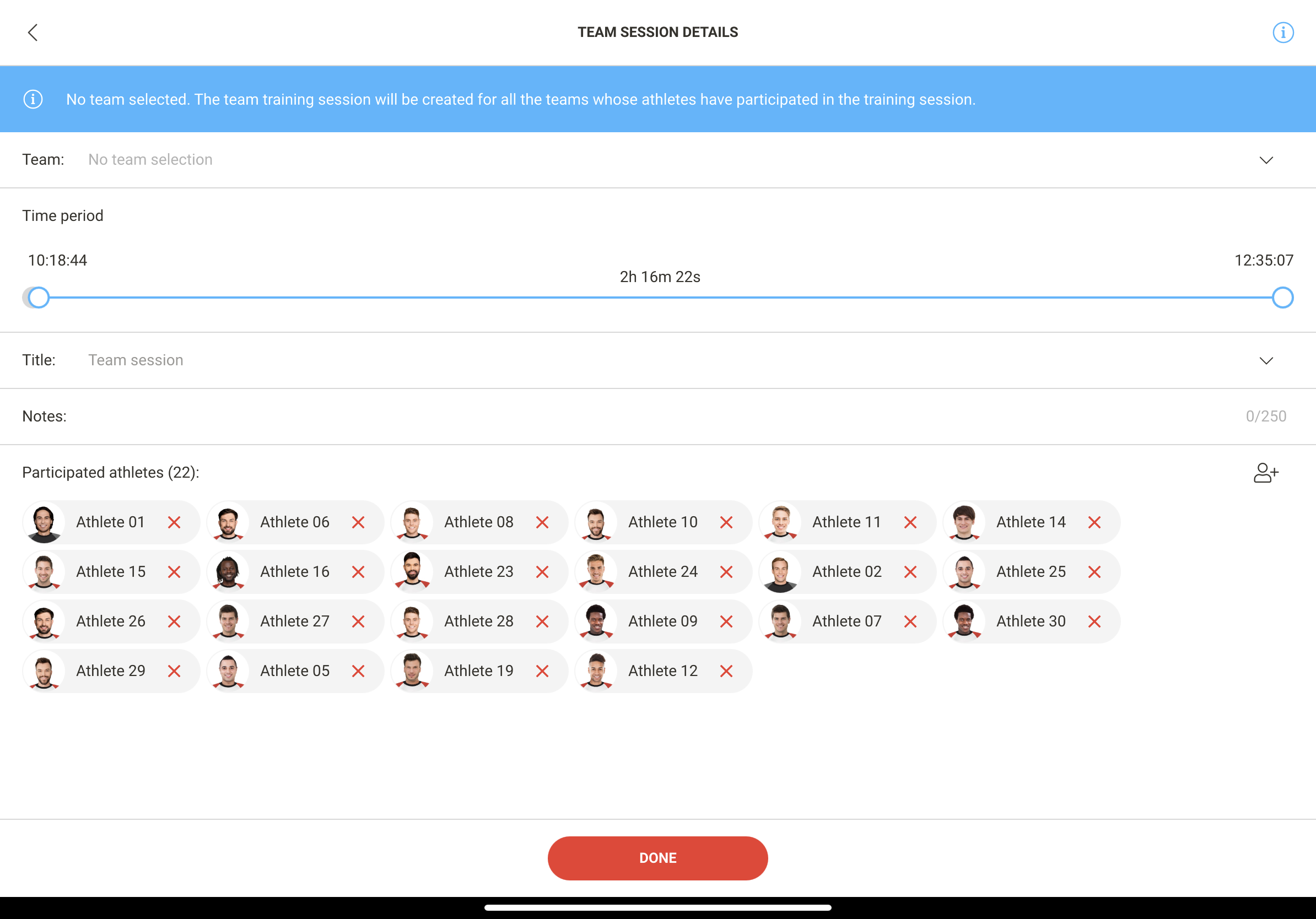 How to use the 'Session Management' feature in Firstbeat Sports: Coach app  – Firstbeat Sports Help Center